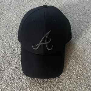 47 Brand Black Braves Cap with Embroidered Logo